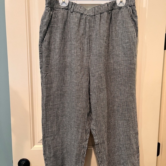 Quince 100% Linen Pants Ladies Size XL Black White Quality Brand LW Fall Perfect - Picture 1 of 5